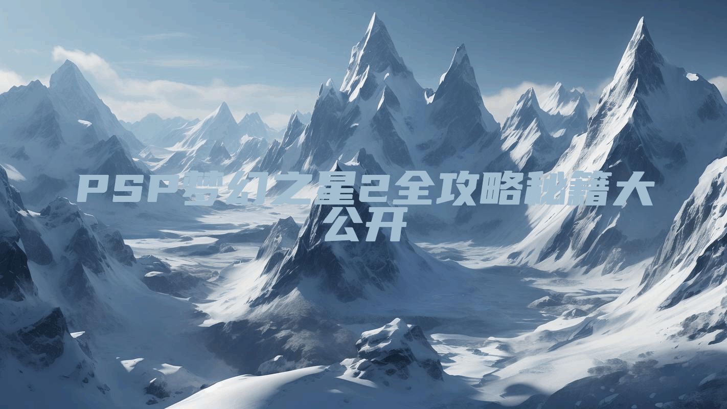 PSP梦幻之星2全攻略秘籍大公开