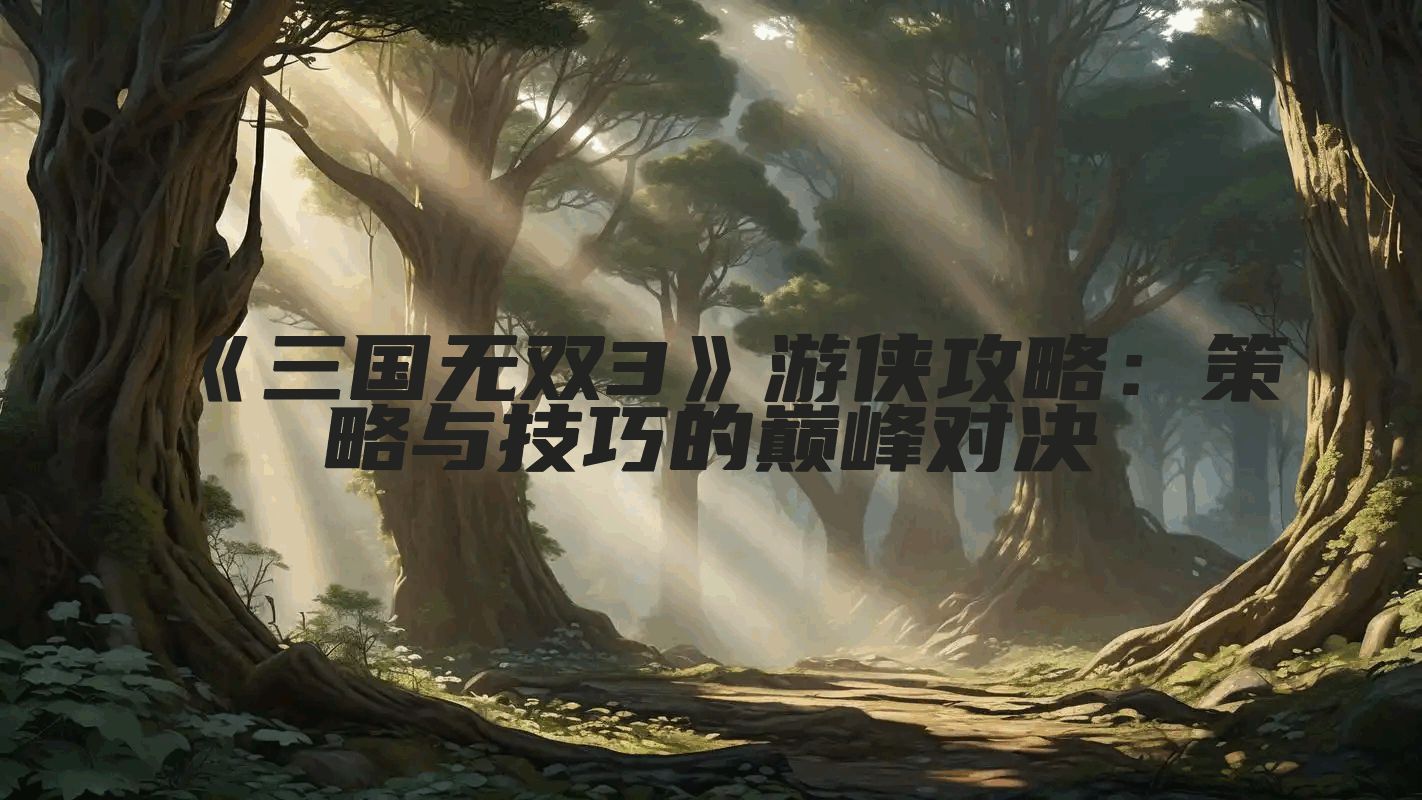 《三国无双3》游侠攻略：策略与技巧的巅峰对决