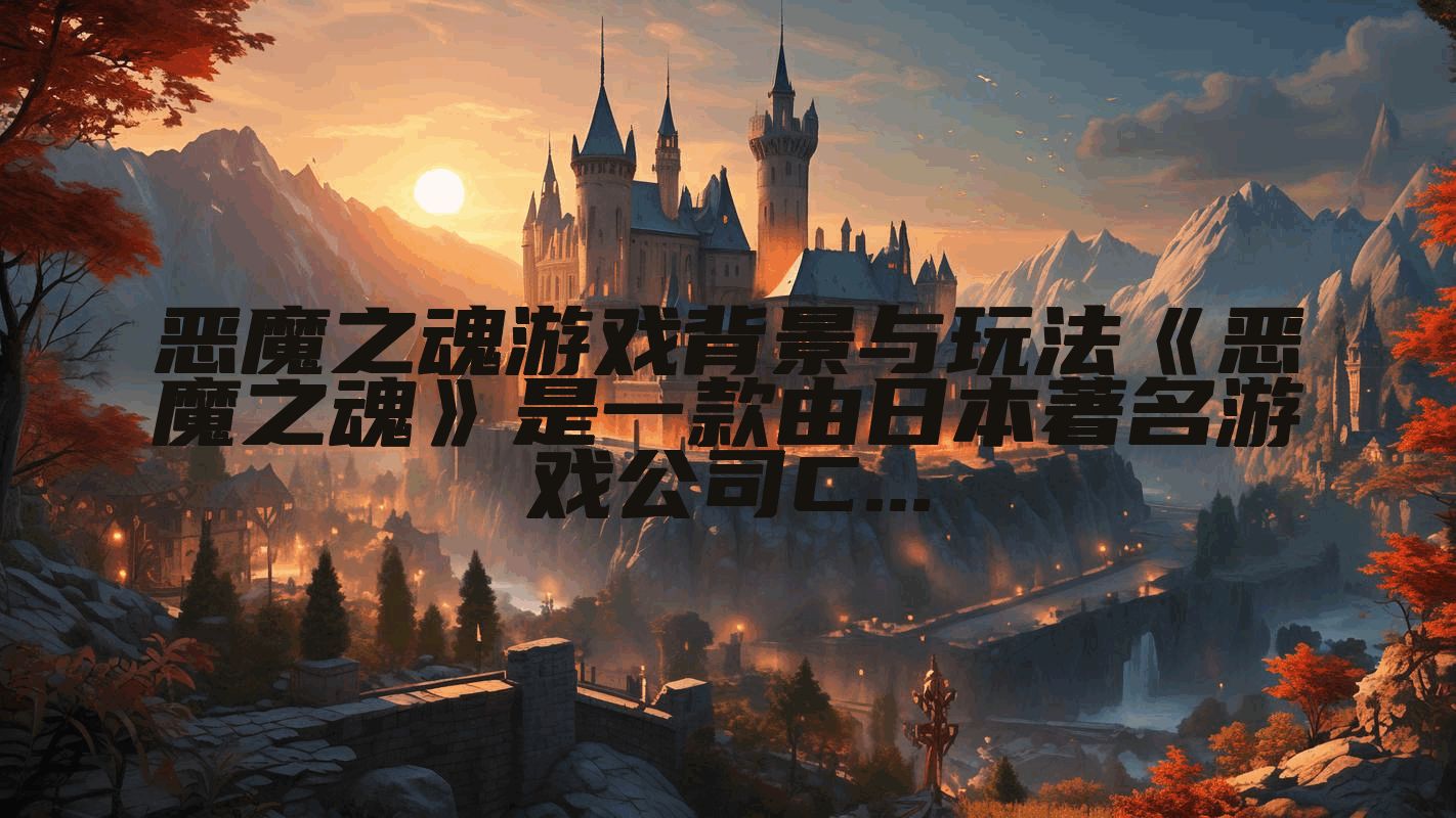 恶魔之魂游戏背景与玩法《恶魔之魂》是一款由日本著名游戏公司C...